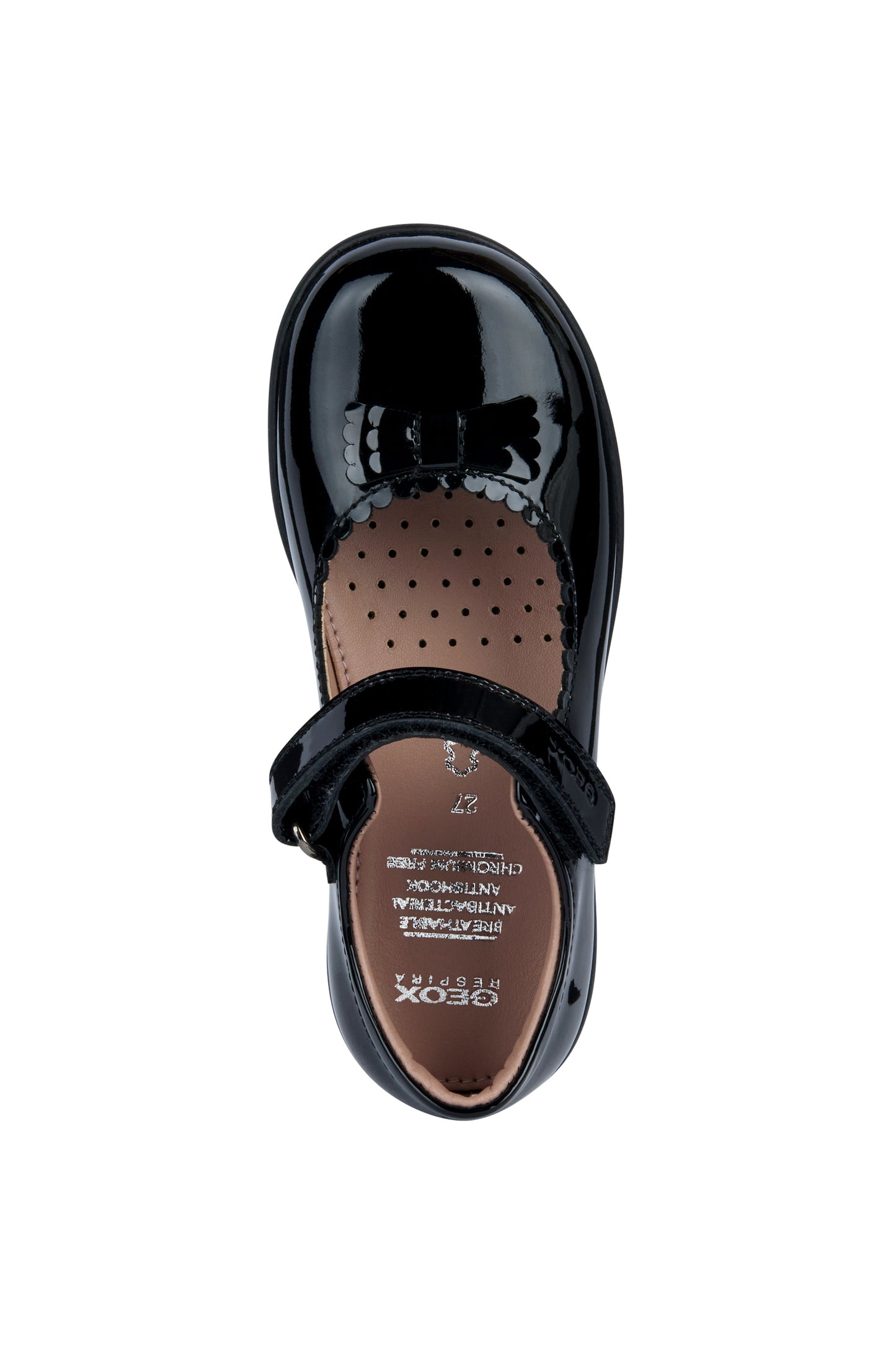 Naimara Bow Black Patent Leather Mary Jane Girl's School Shoe
