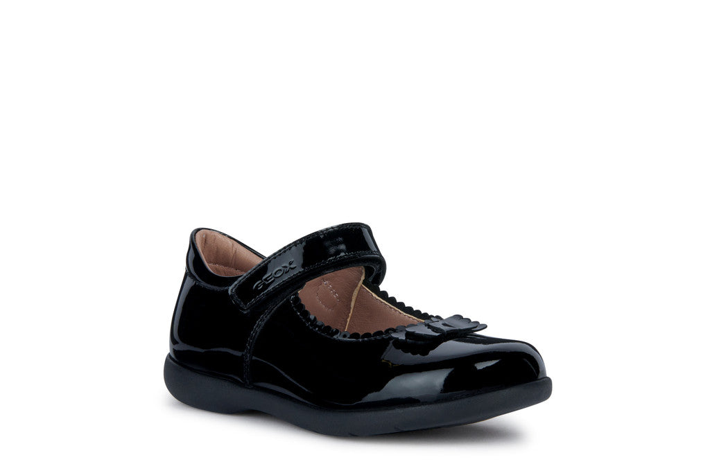 Naimara Bow Black Patent Mary Jane Style Girl's School Shoe