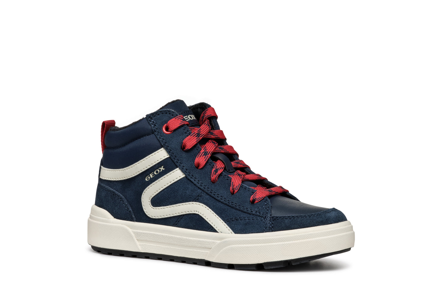 Weemble High Top Navy/Red Zipped And Lace Sneaker Style Boot