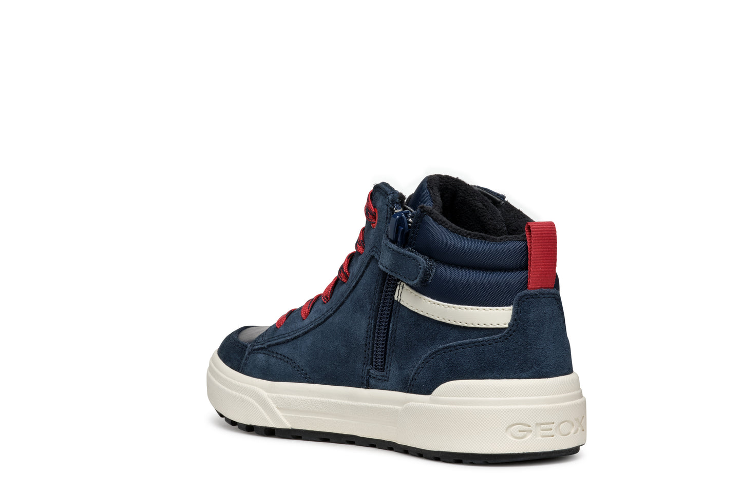 Weemble High Top Navy/Red Zipped And Lace Sneaker Style Boot