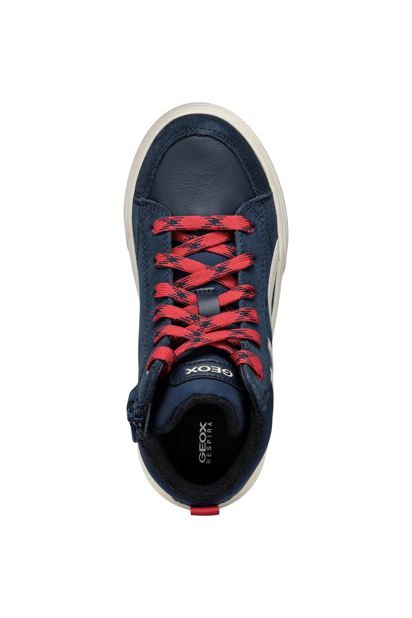 Weemble High Top Navy/Red Zipped And Lace Sneaker Style Boot