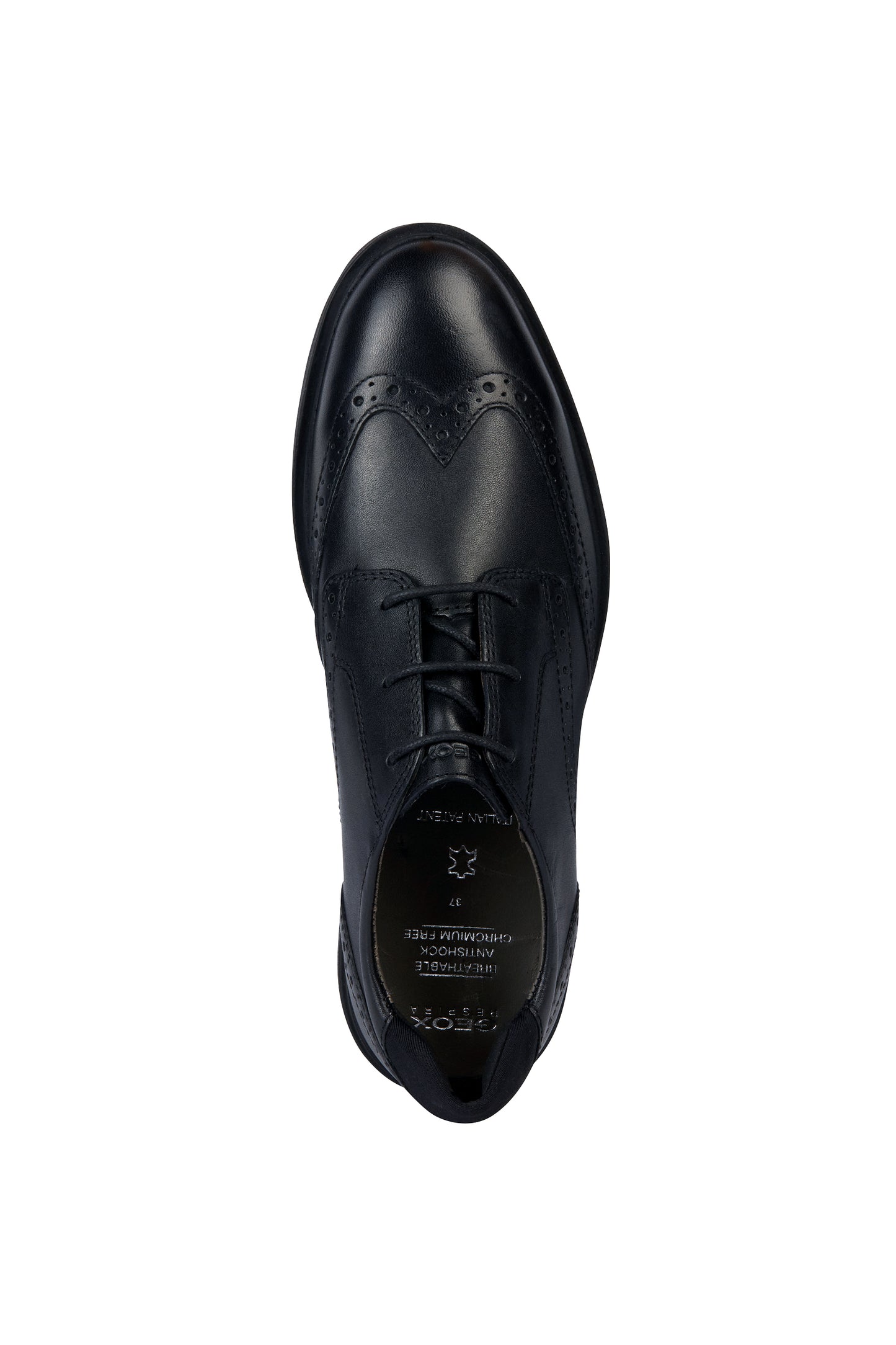 Zheeno B Black Leather Brogue Lace-up Boys School Shoe