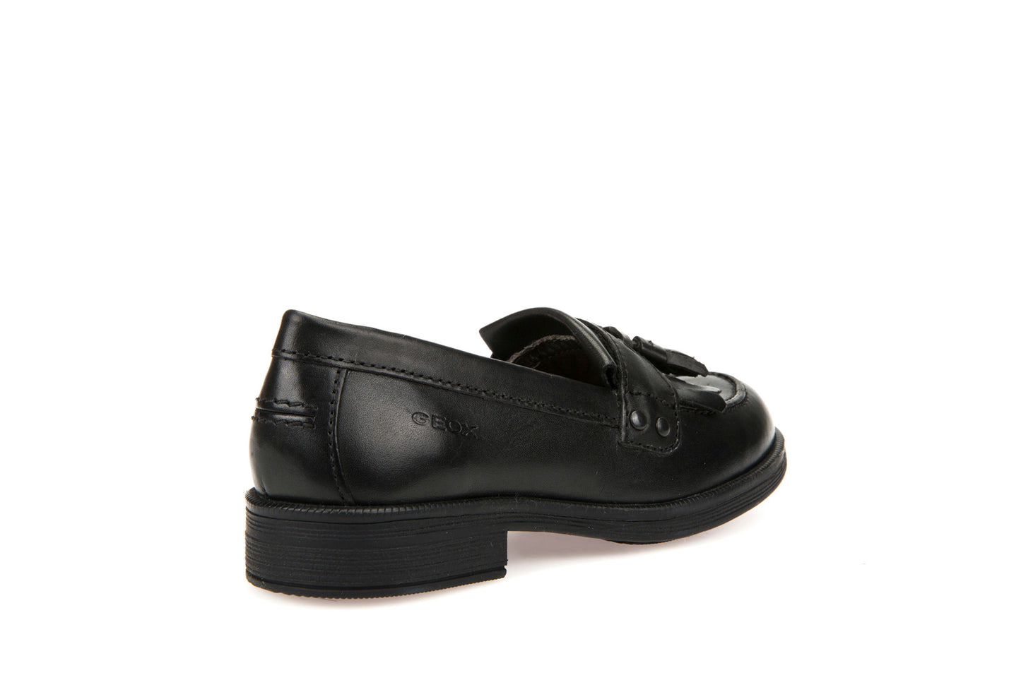 Agata Loafer With Tassel Black Leather Girls School Shoe