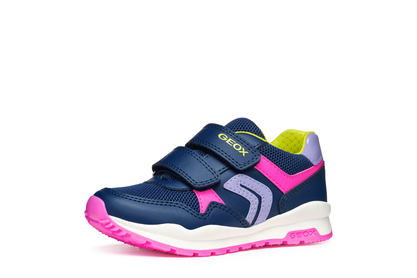 Pavel Girls Trainer in Navy/Fluo Fuchsia