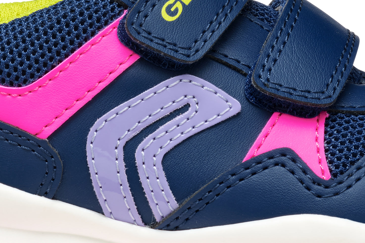 Pavel Girls Trainer in Navy/Fluo Fuchsia