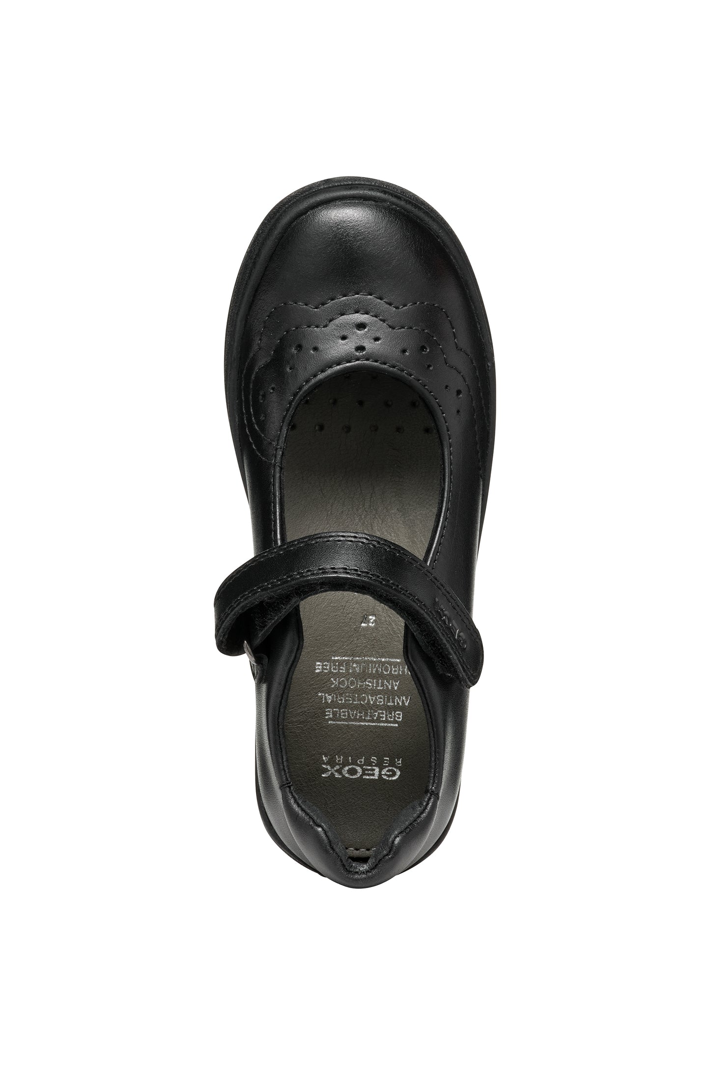 Hadriel Black Leather Mary Jane Style Girl's School Shoe