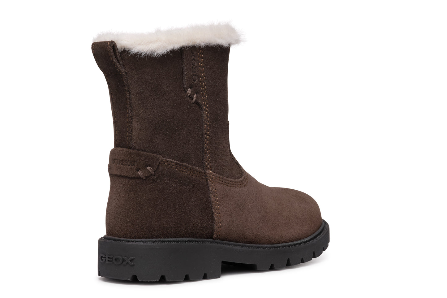 Shaylax Waterproof Girls Mid Calf Chestnut Brown Suede Boot