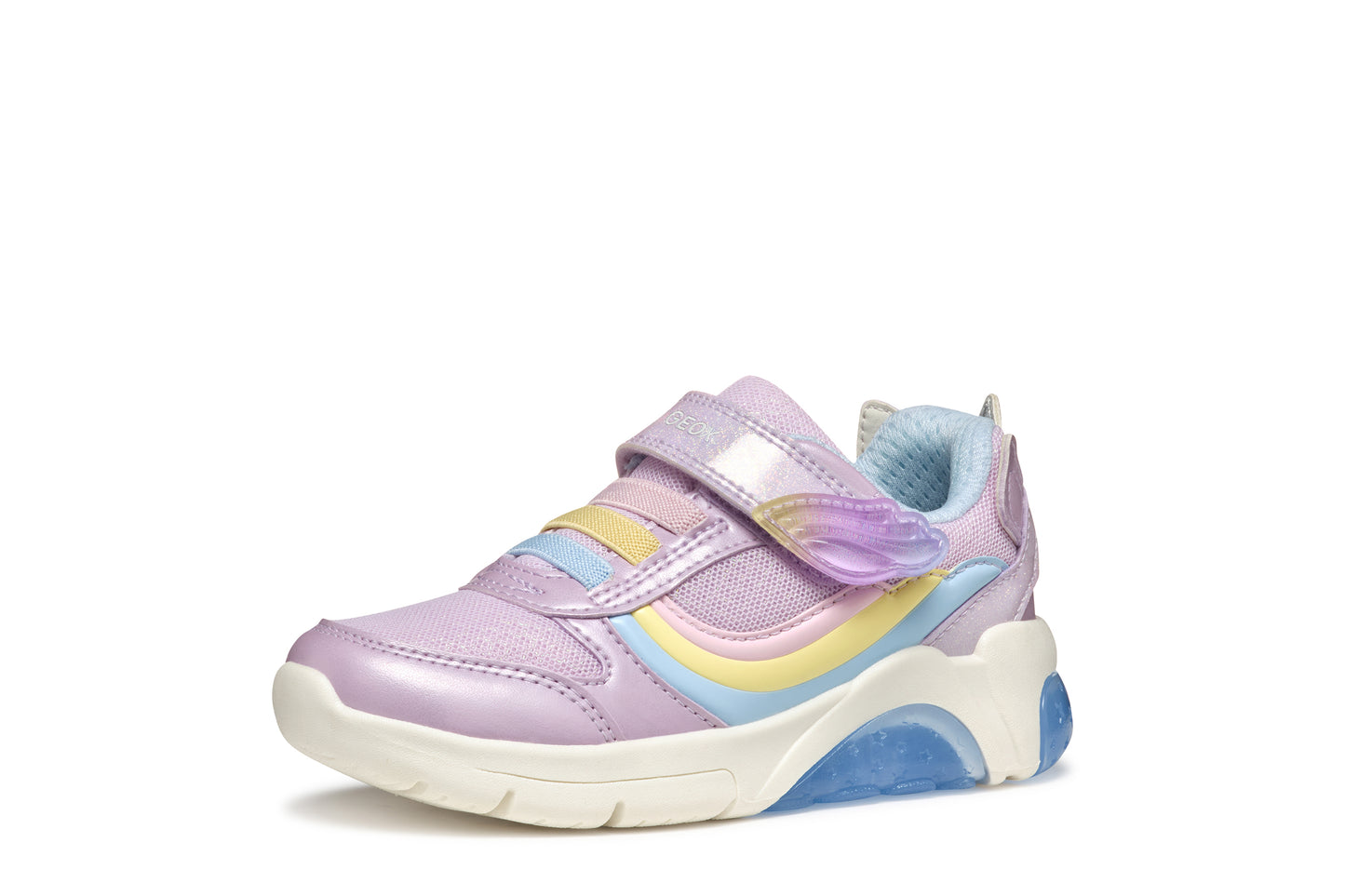 Fadinlight Girls Lilac Rainbow Unicorn Light Up Trainer