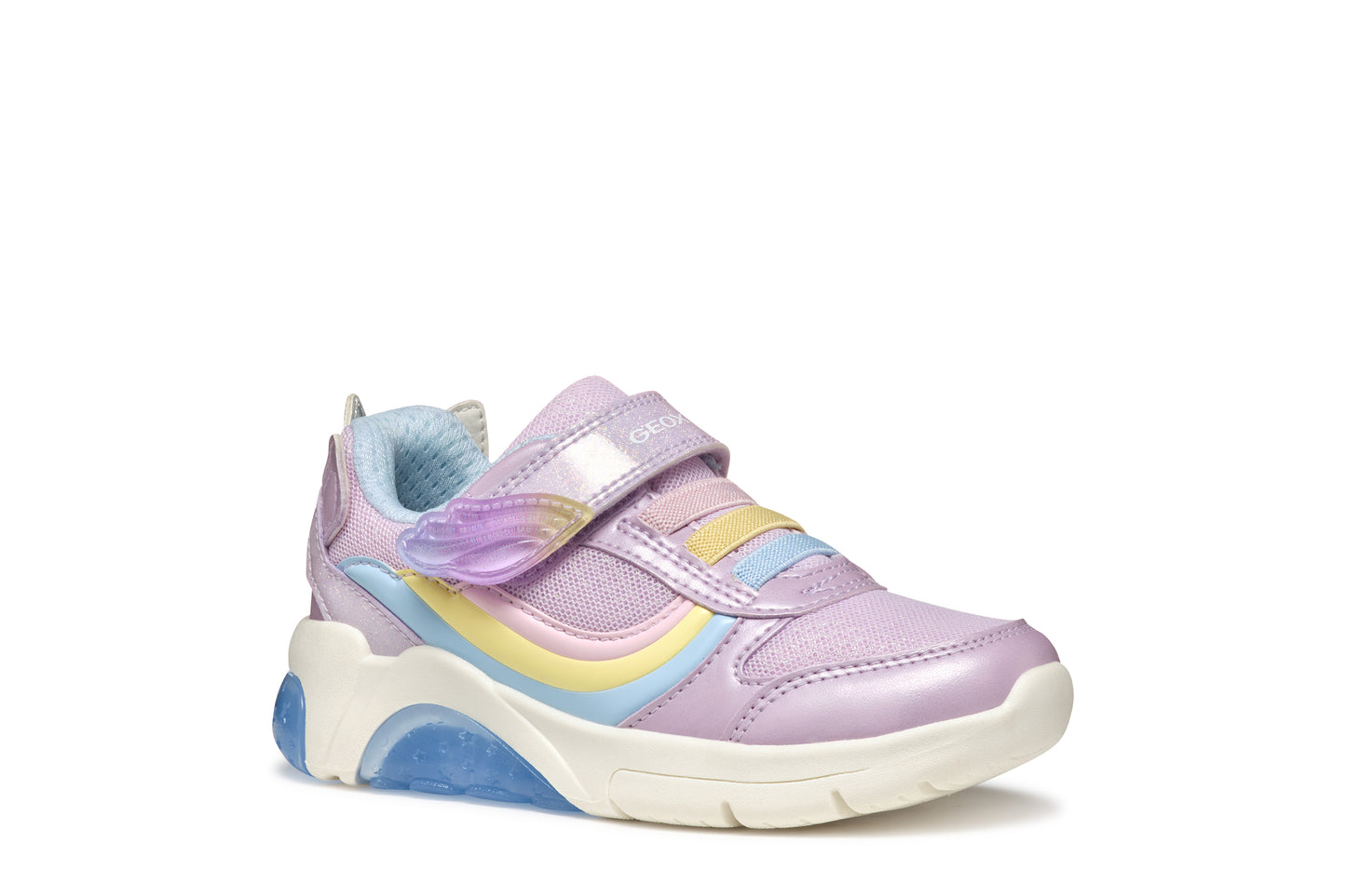 Fadinlight Girls Lilac Rainbow Unicorn Light Up Trainer