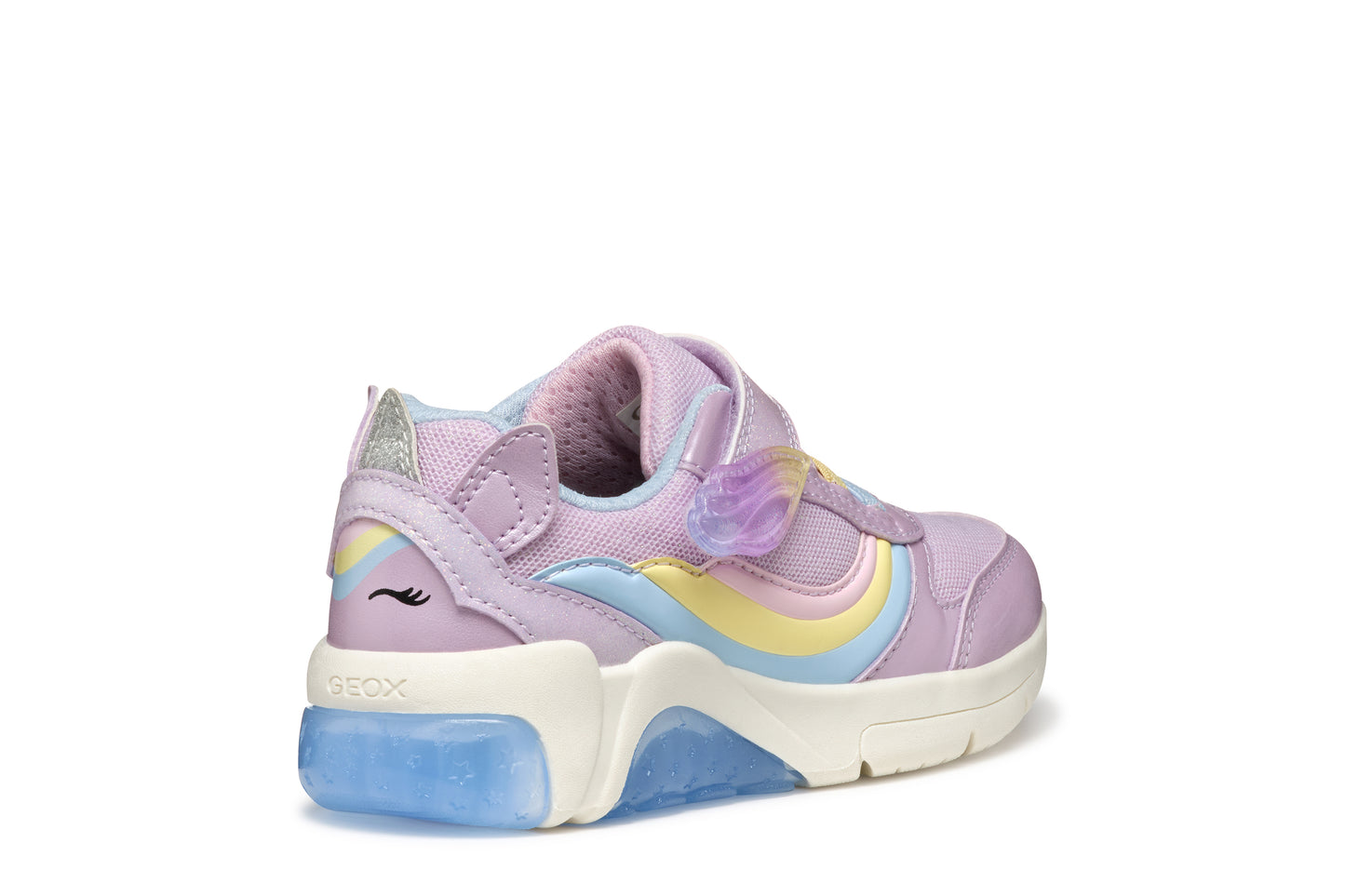 Fadinlight Girls Lilac Rainbow Unicorn Light Up Trainer