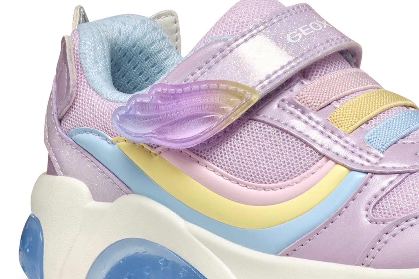 Fadinlight Girls Lilac Rainbow Unicorn Light Up Trainer