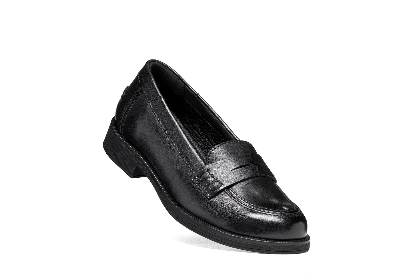 New Agata Loafer Black Leather Girls School Shoe