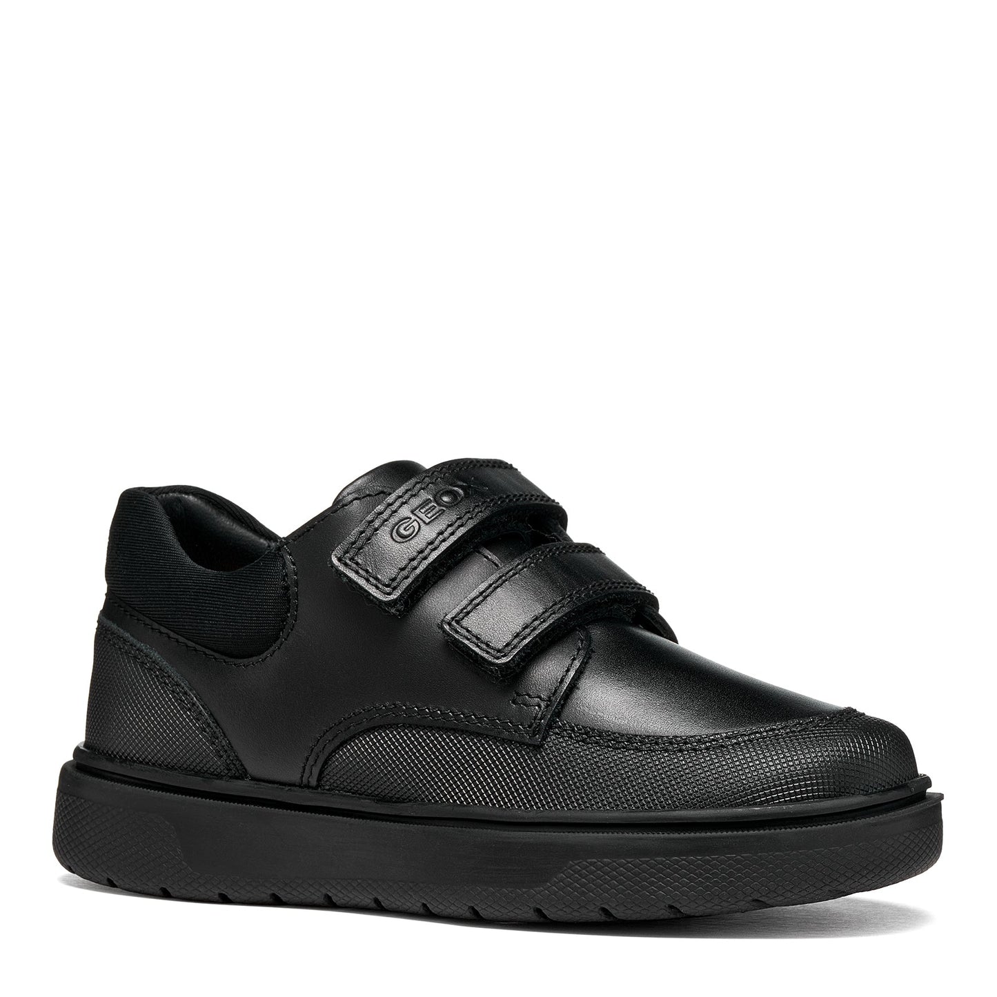 Riddock Double Strap Black Leather Boys School Shoe