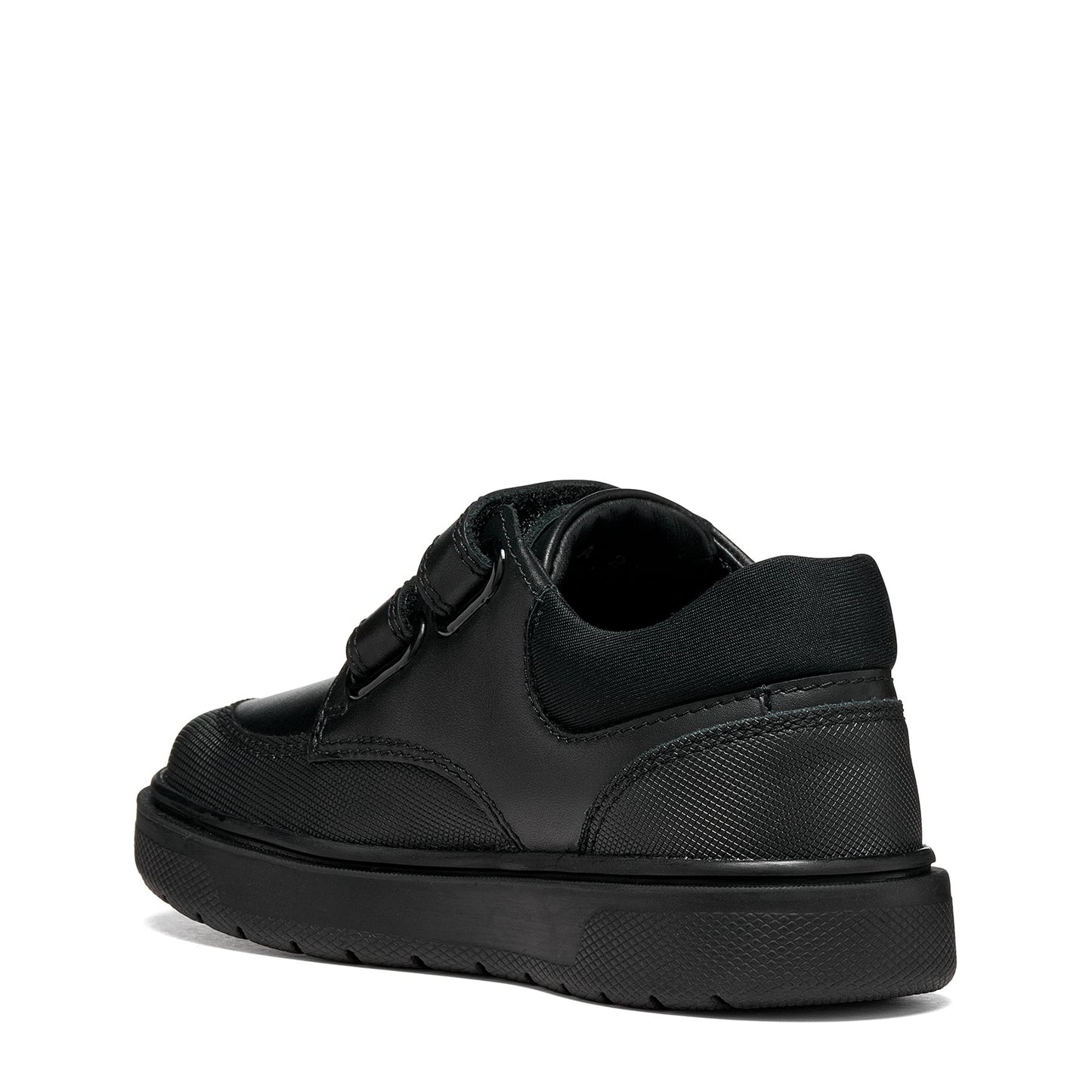 Riddock Double Strap Black Leather Boys School Shoe