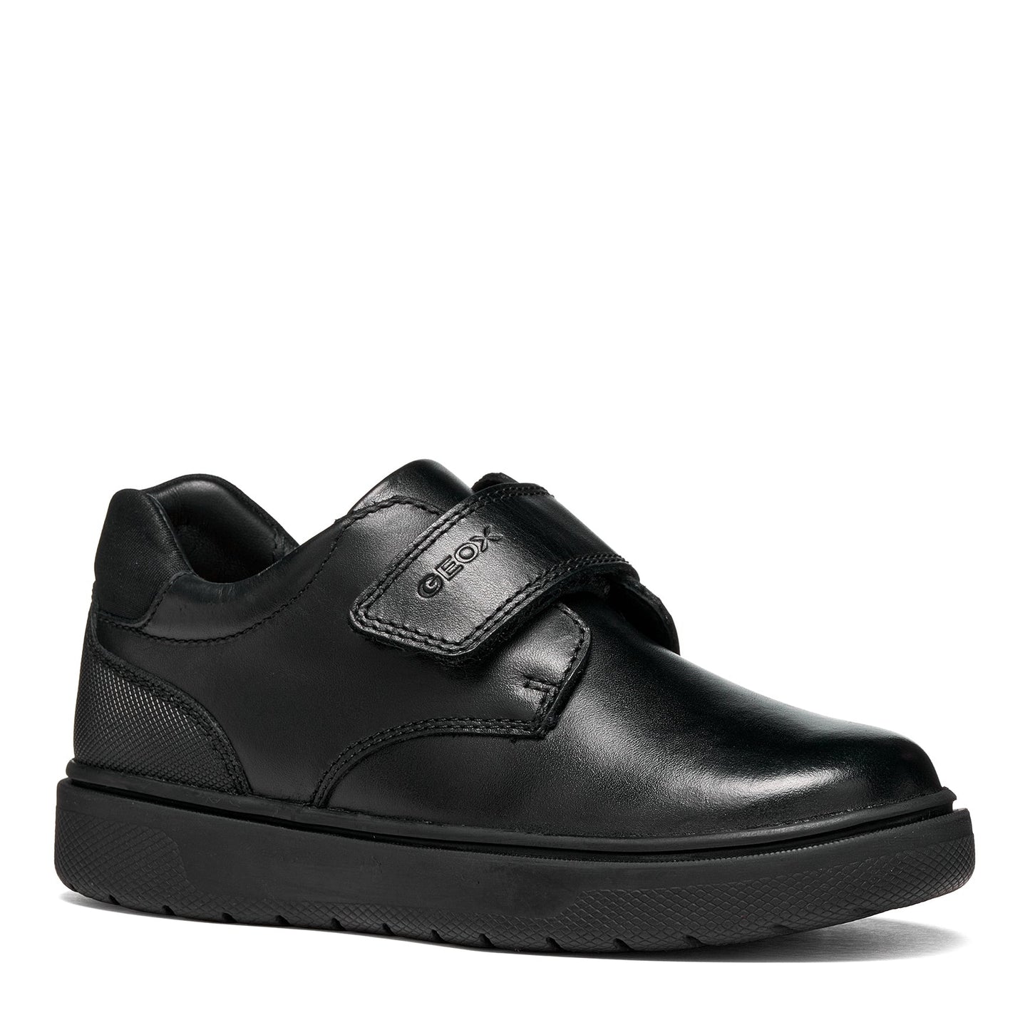 Riddock Single Strap Black Leather Boys School Shoe