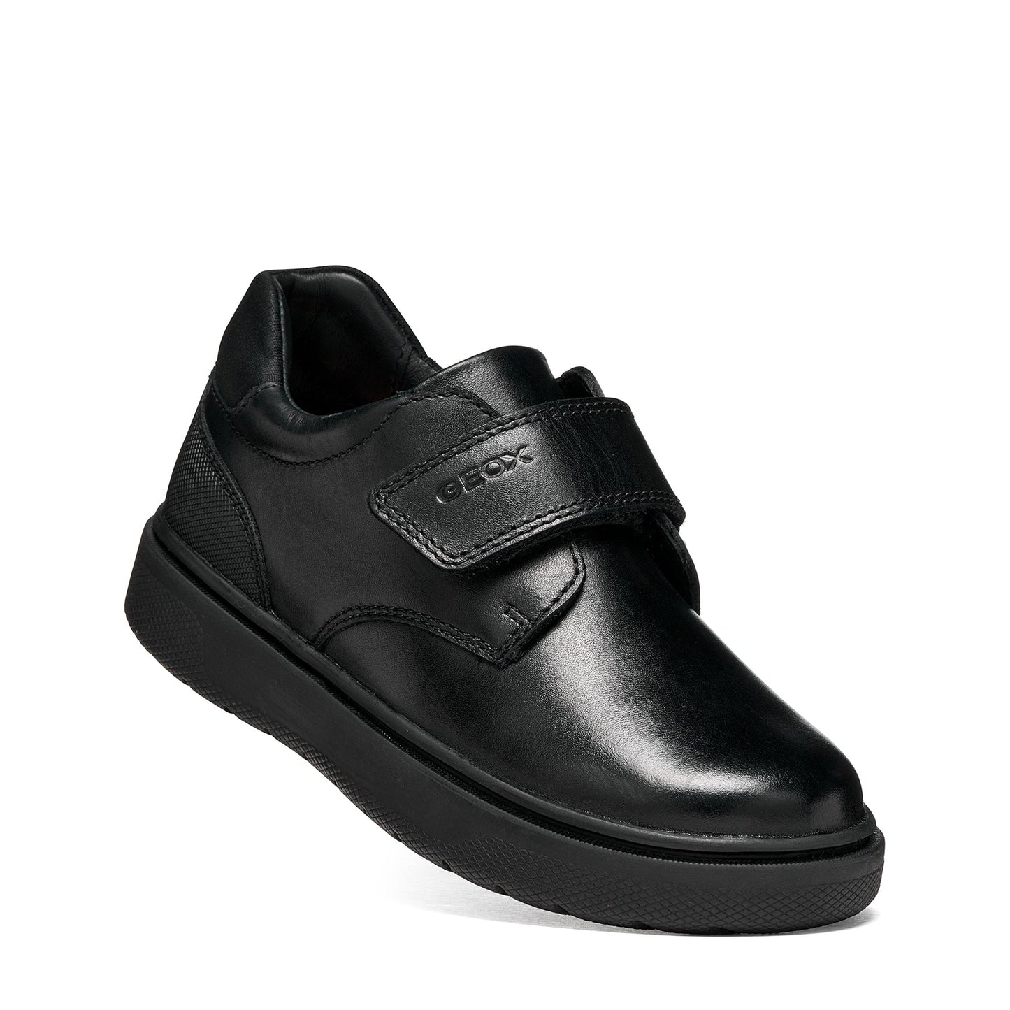 Riddock Single Strap Black Leather Boys School Shoe
