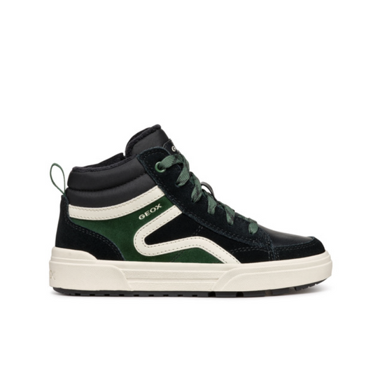 Weemble High Top Black/Forest Green And Lace Sneaker Style Boot