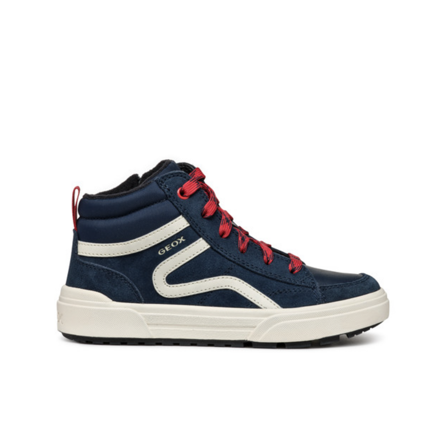 Weemble High Top Navy/Red Zipped And Lace Sneaker Style Boot