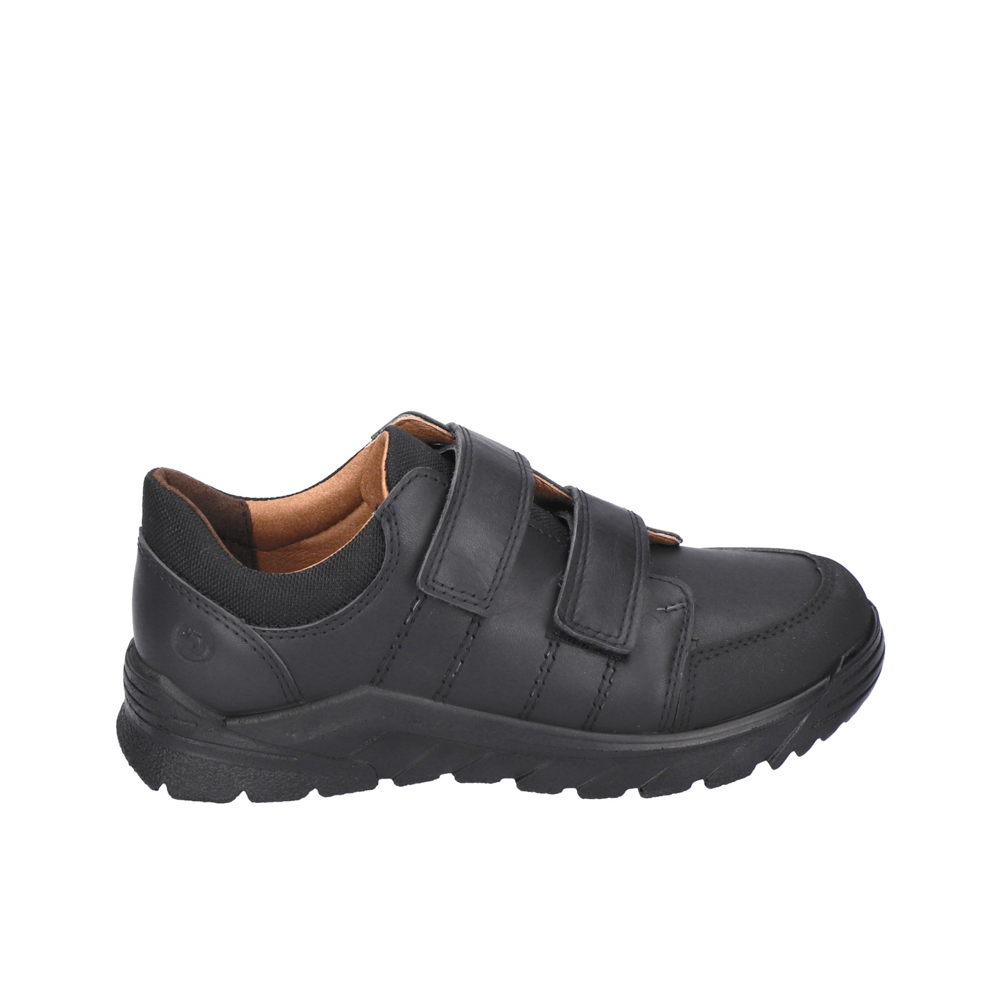 Johno Black Leather Boys School Shoe