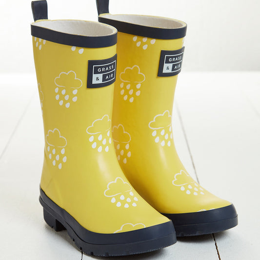 Junior Cloud Adventure Wellie Yellow with bag