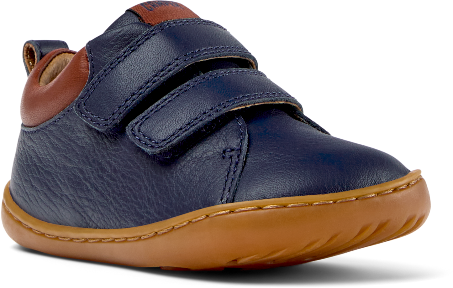 Peu Cami Navy Leather First Walking Shoe