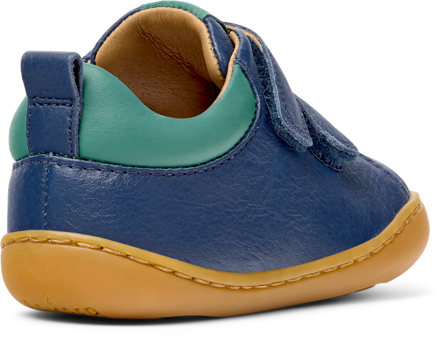 Peu Cami Blue Leather Double Strap First Walker Shoe