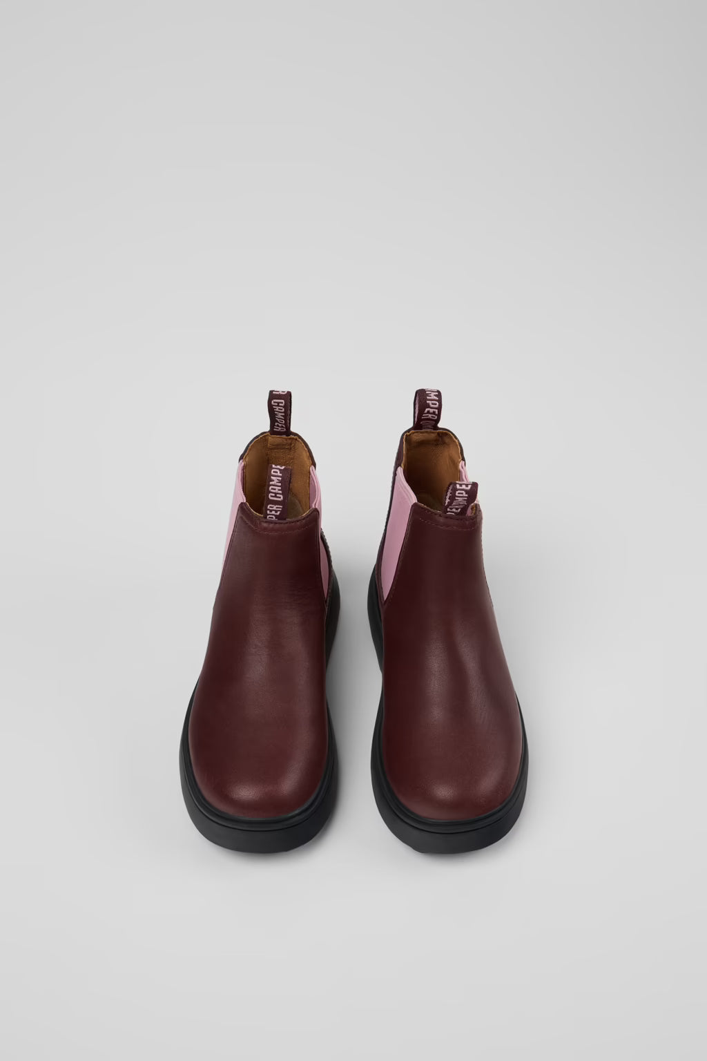 K Norte Kids Burgundy Leather Ankle Boots