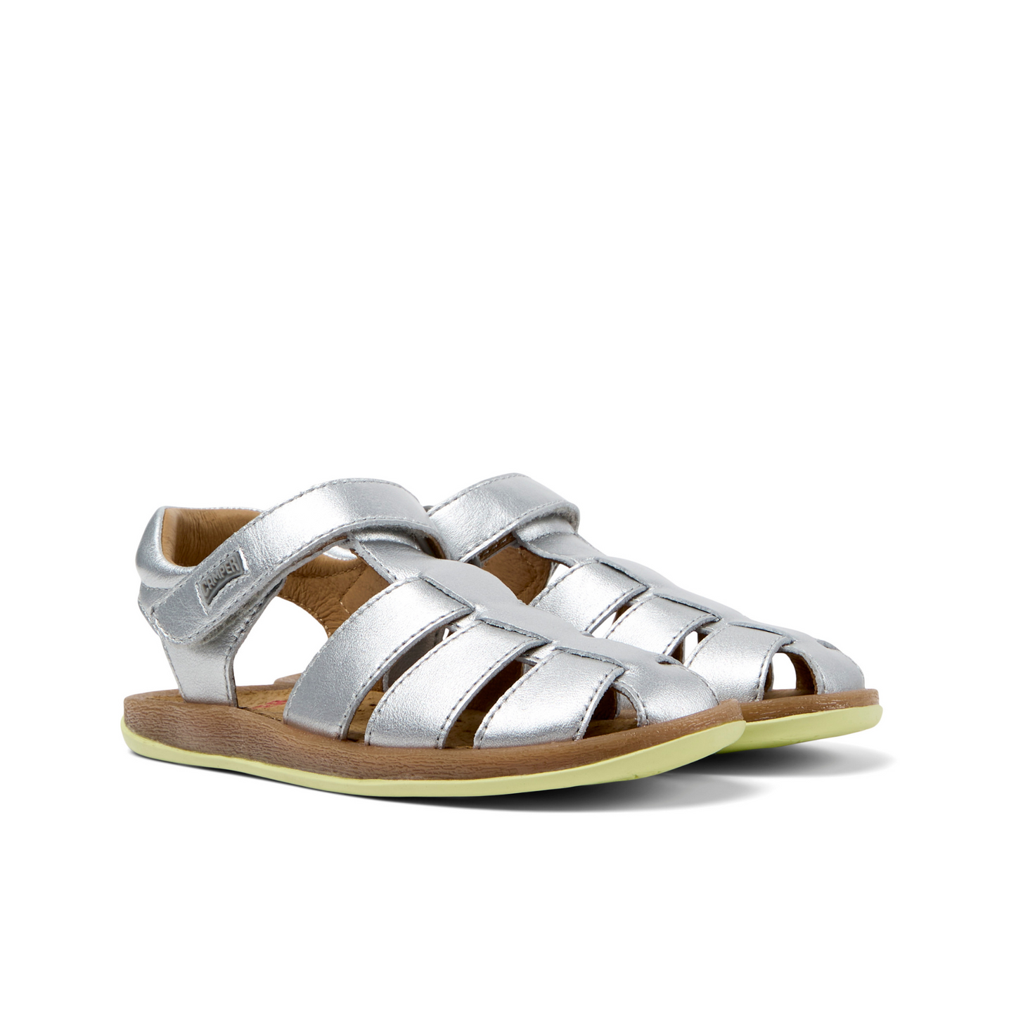 Bicho Kids Girl's Fisherman Style Silver Leather Sandal