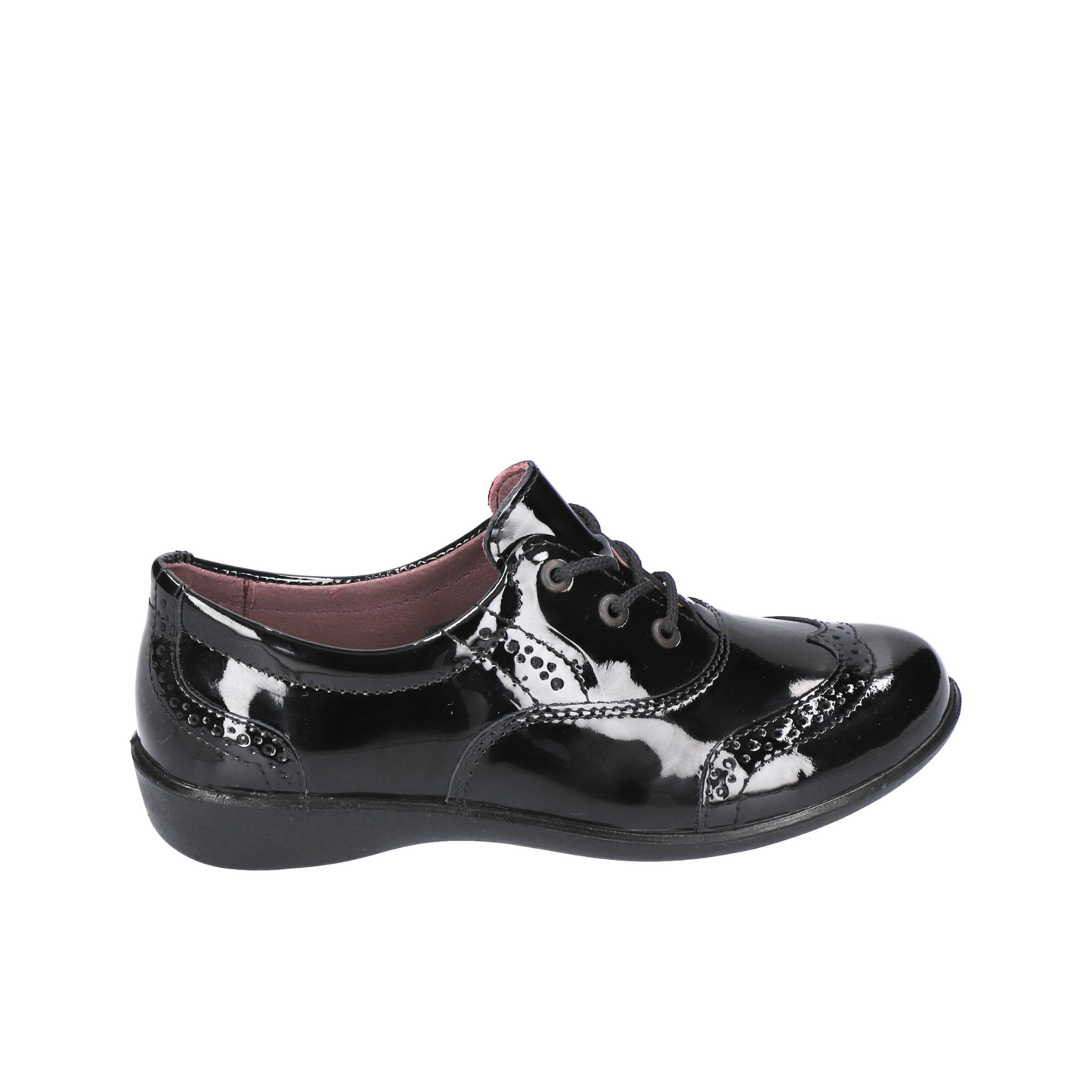 Kate Black Patent Leather Lace-up Girls School Shoe