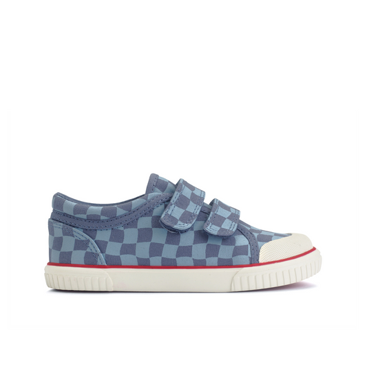 Kicks Denim Blue Check Canvas Shoe