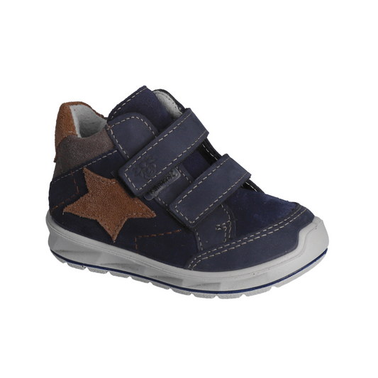 Kimi Waterproof Boot in Navy and Brown Leather