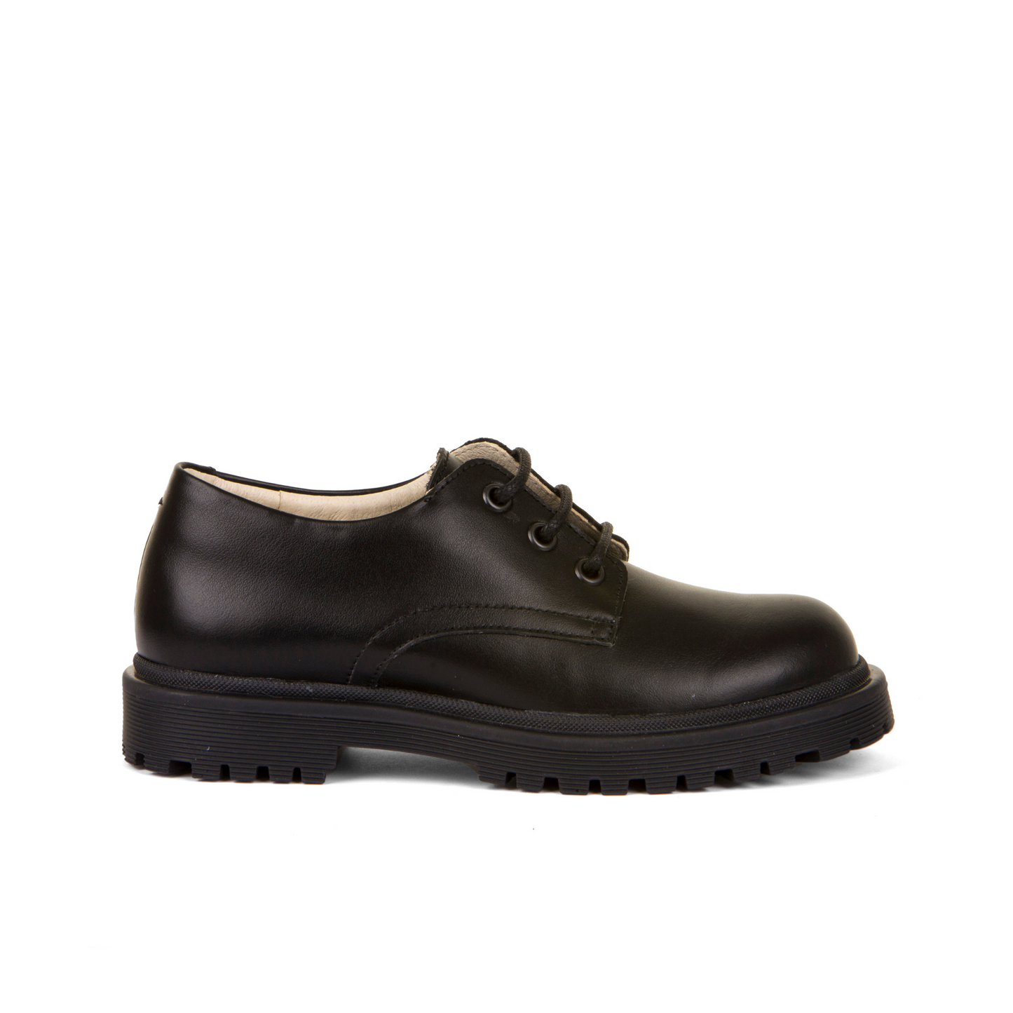 Lea Black  Leather Lace Up School Shoe