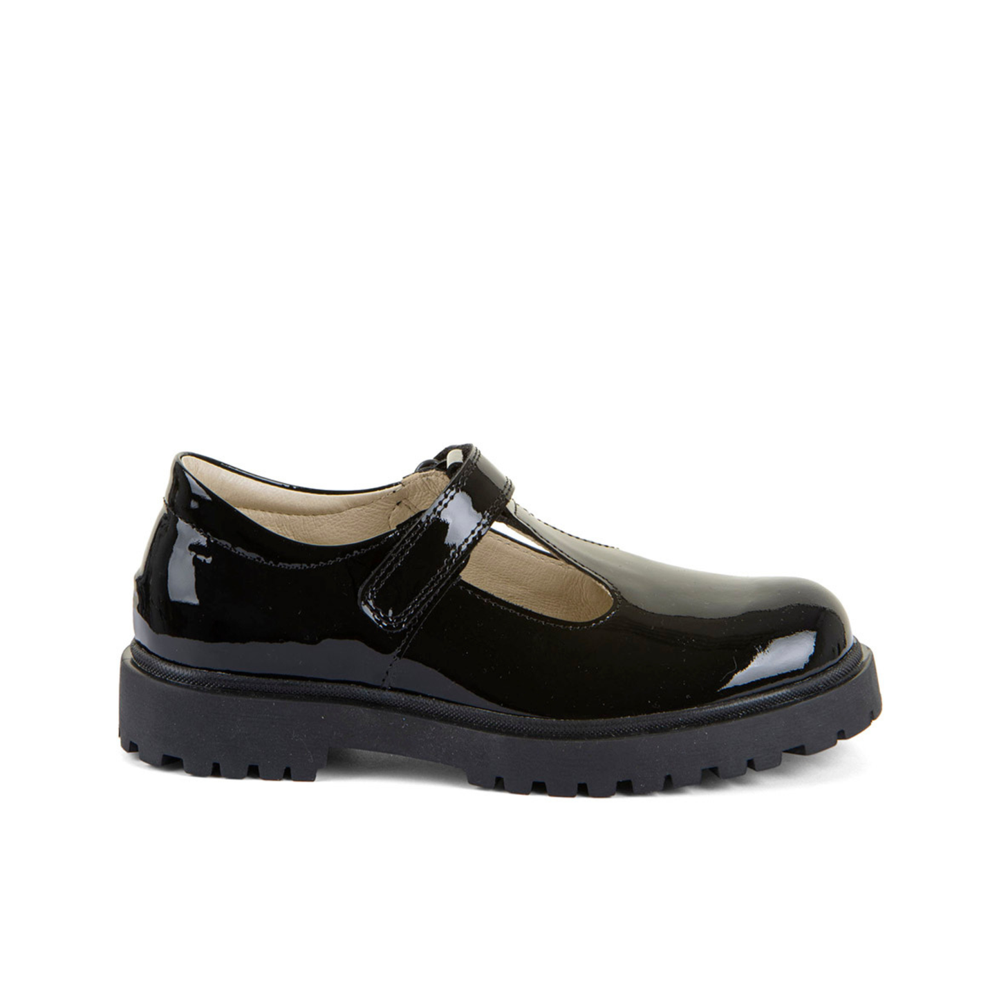 Lea Black Patent Leather T Bar Girls School Shoe