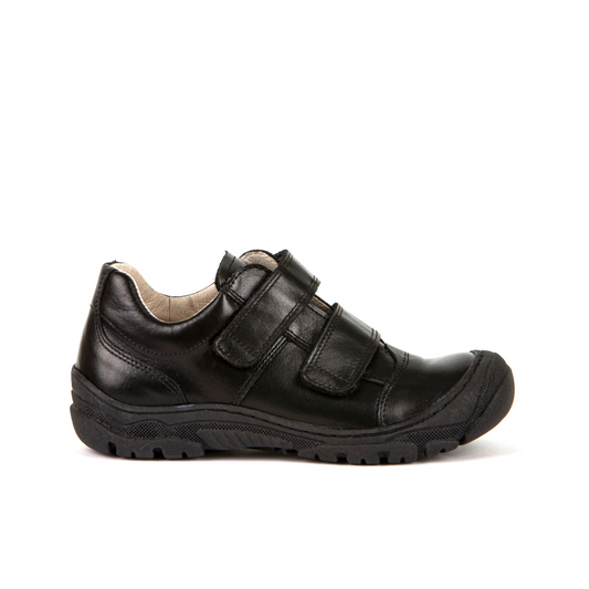 Leo Black Leather Boy's School Shoe