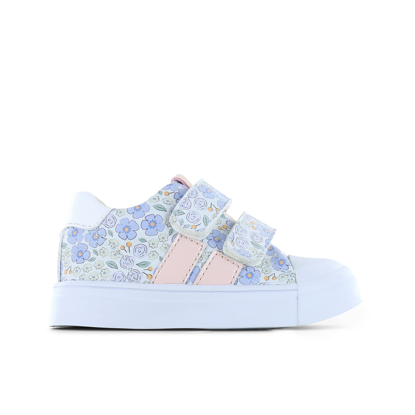 Girls Lilac Floral Leather Sneaker