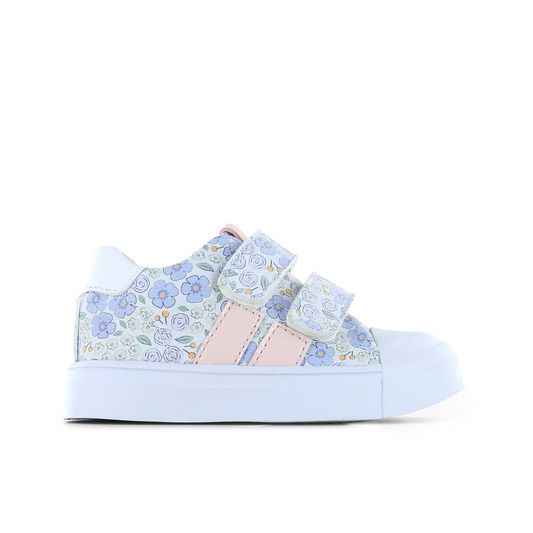 Girls Lilac Floral Leather Sneaker