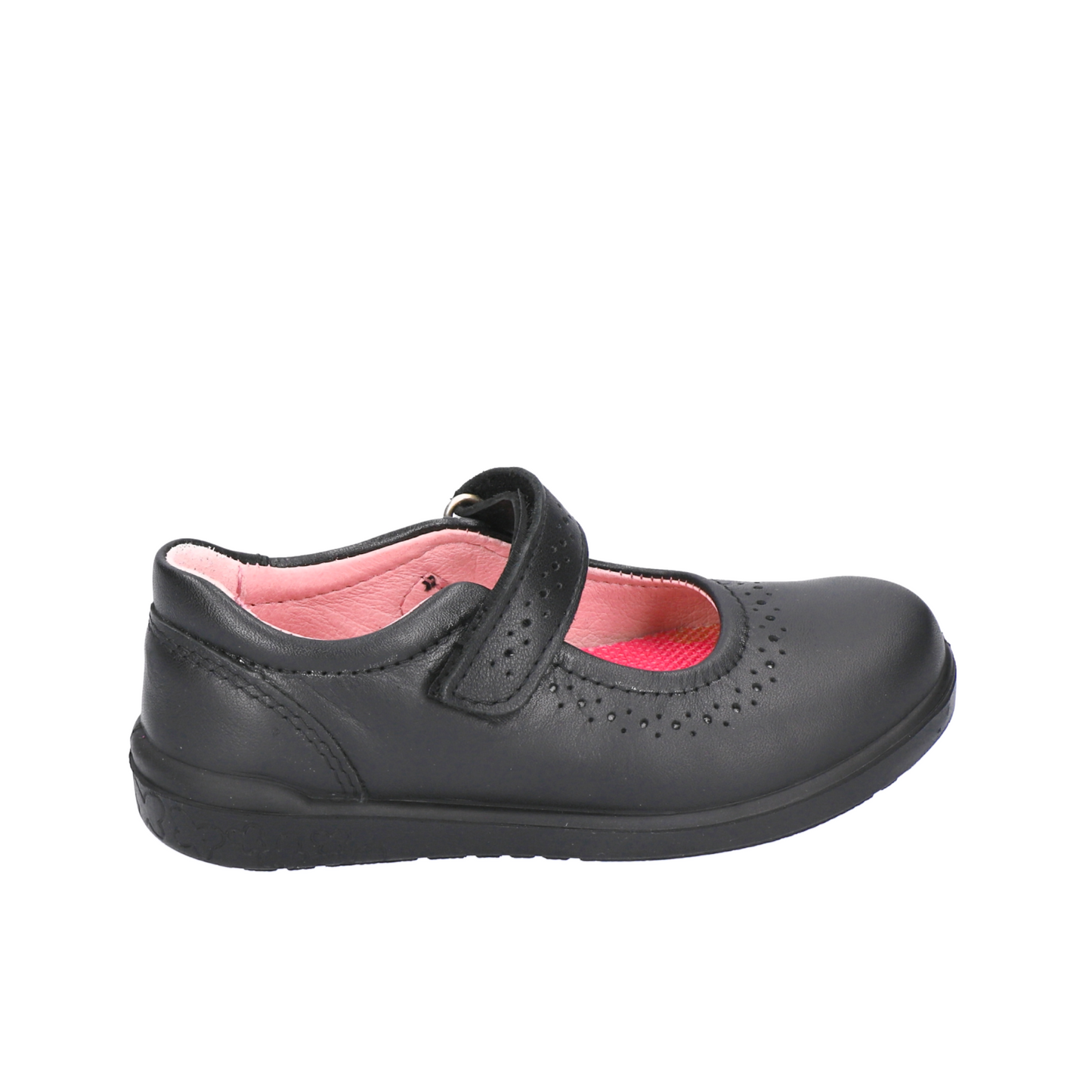 Lillia Black Leather Girls School Shoe