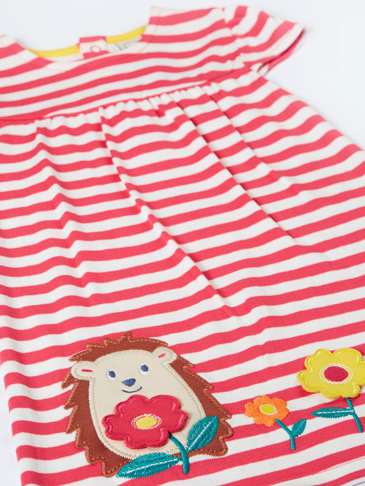 Little Layla Rubarb Stripe Hedgehog Dress