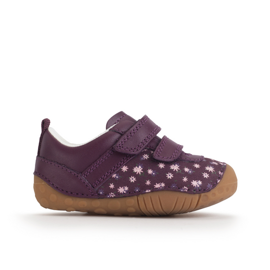 Little Smile Girls Burgundy Leather Pre-walker