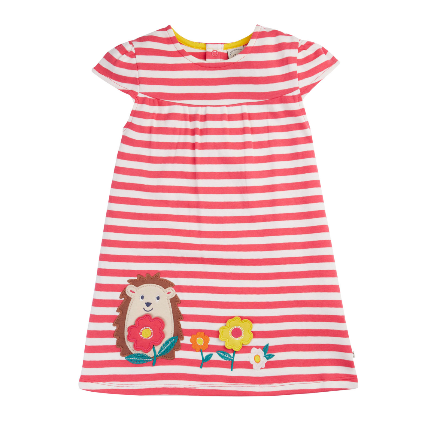 Little Layla Rubarb Stripe Hedgehog Dress