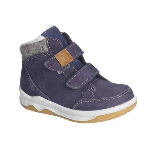 Luan Waterproof Wool Lined Junior Navy Nubuk Leather Hight Top Boot