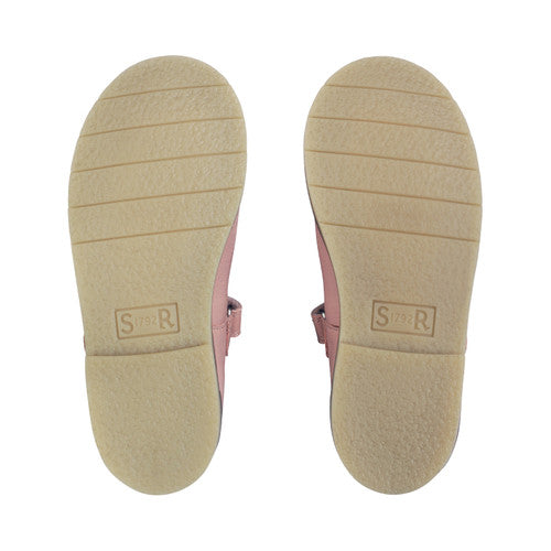 Luxe Girls Dusky Pink Leather Traditional Style T-Bar Shoe