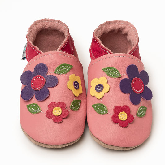 Marguerite Rose Leather Soft Soles
