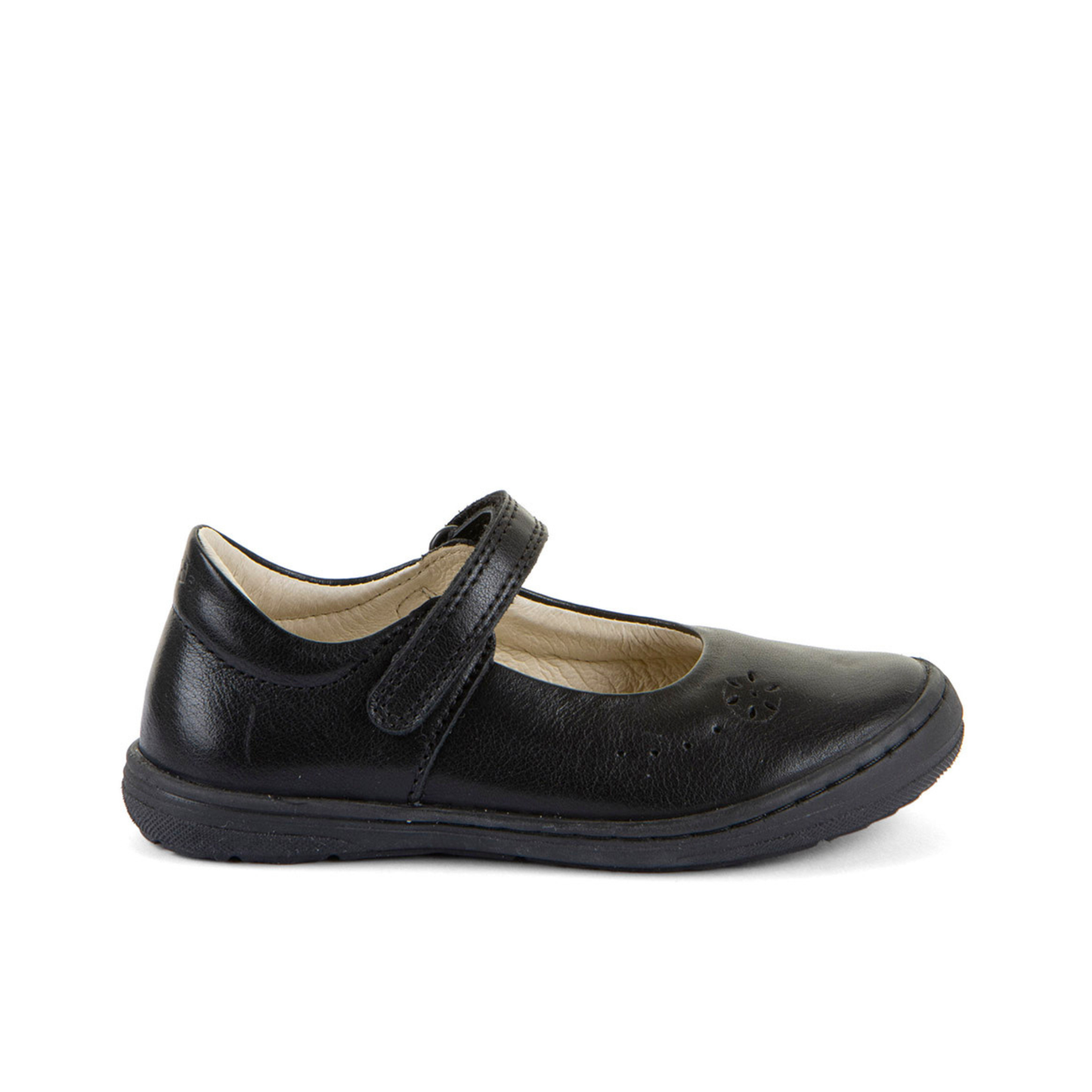 Mia Black Leather Girl's School Shoe