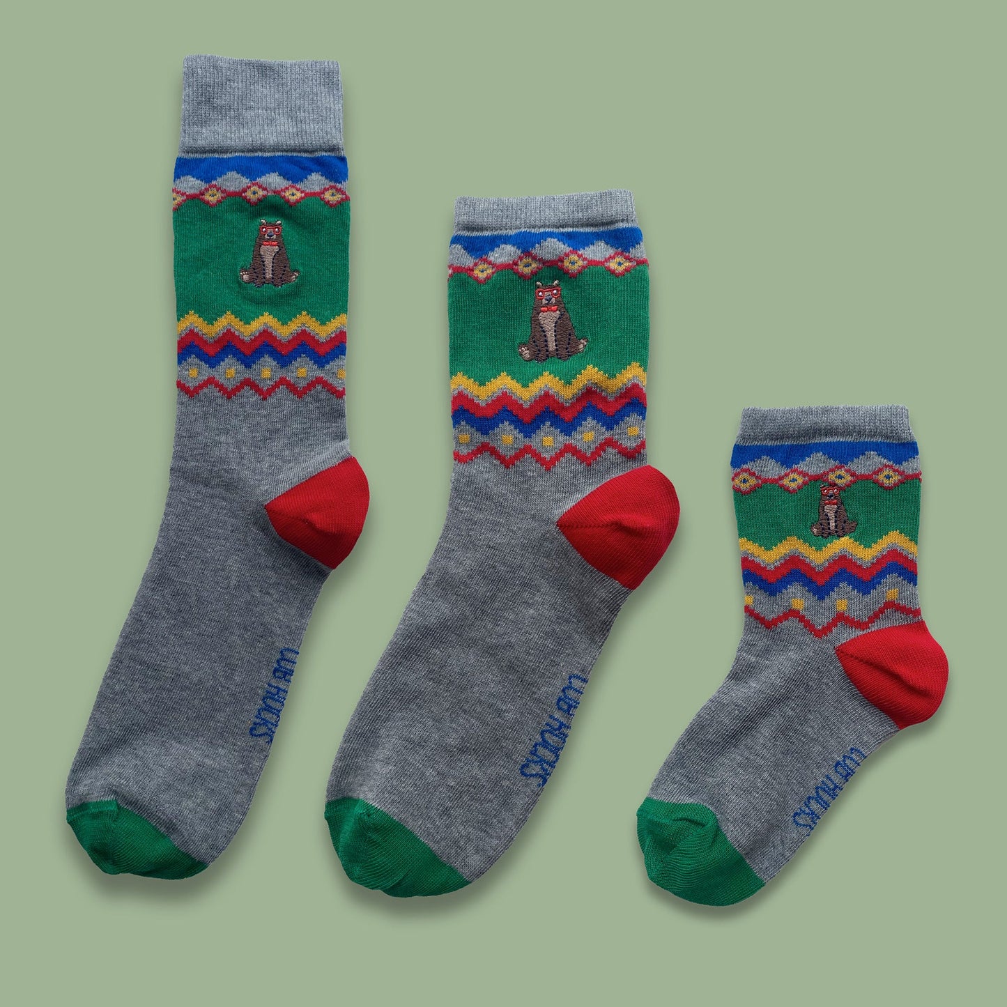Men's Mini Me Christmas Bear Socks