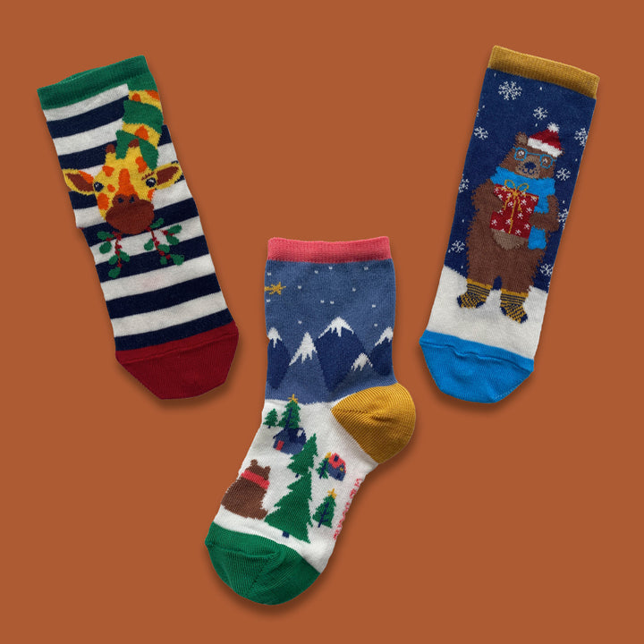 Kids Cotton Winter Bear Christmas Socks