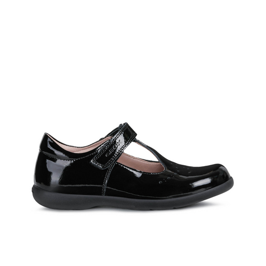 Naimara Black Patent T-Bar Girl's School Shoe