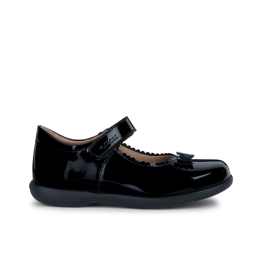 Naimara Bow Black Patent Leather Mary Jane Girl's School Shoe