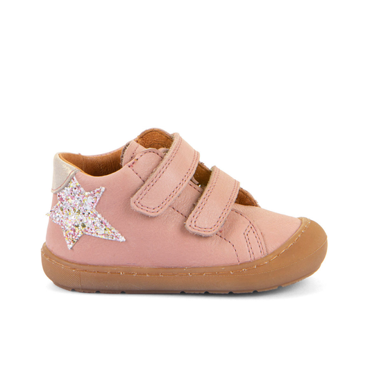 Ollie Pink Star Leather First Walking Shoe