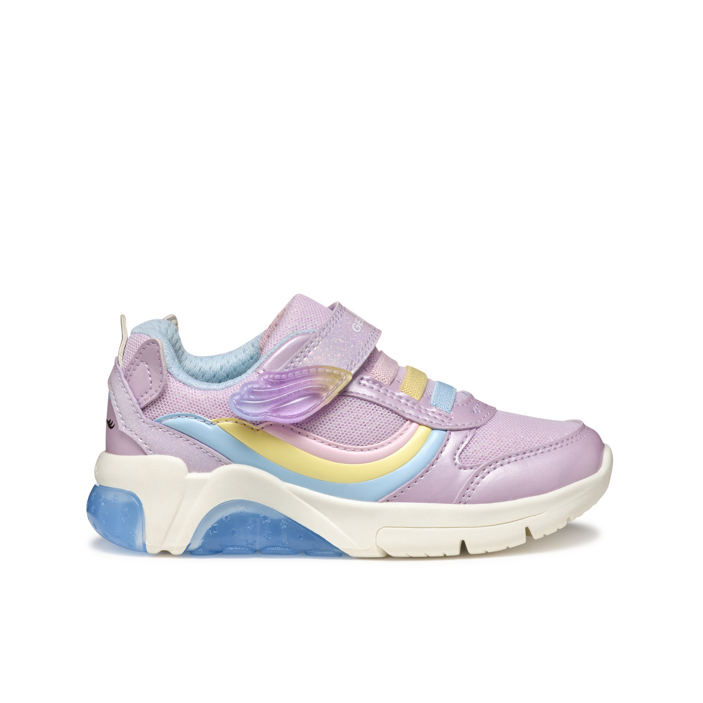 Fadinlight Girls Lilac Rainbow Unicorn Light Up Trainer